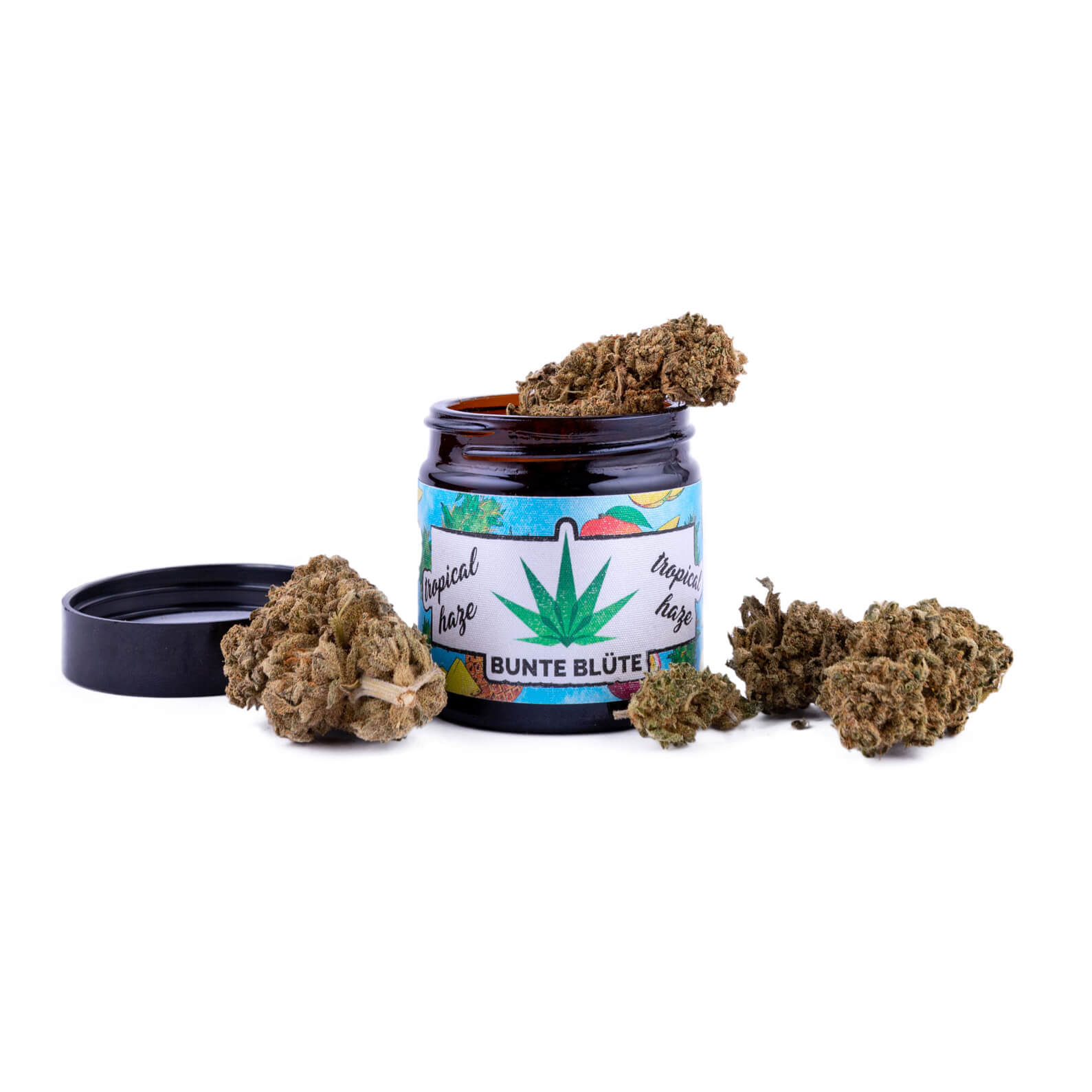 bunte-bluete-cbd-cannabis-tropical-haze-glas-knolle-buds-2gramm